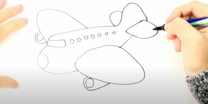 How to draw an airplane: drawing an airplane with a marker