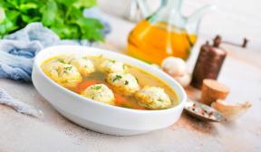 Mushroom soup with potato dumplings