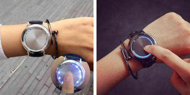 Wristwatches with LEDs