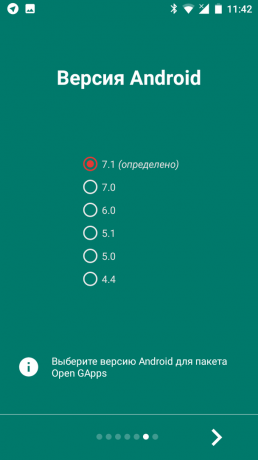 Open GApps: choice of OS version