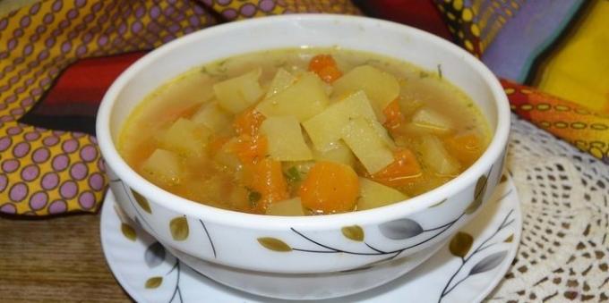 Soup with pumpkin, potato and ginger