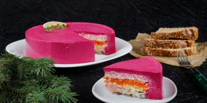 So you haven't cooked it yet! Herring under a fur coat in the form of a cake