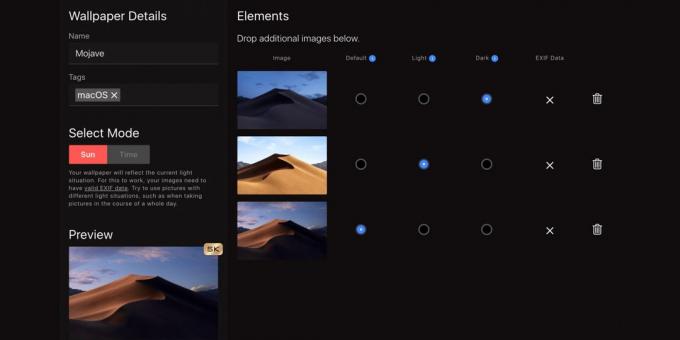 Create dynamic wallpaper for MacOS Mojave