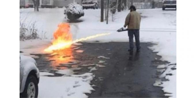 flamethrower snow removal