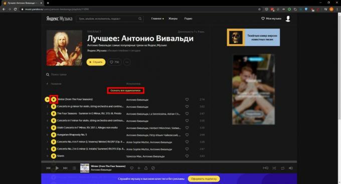 How to download a song from Yandex. Music ": YaMusic.pro