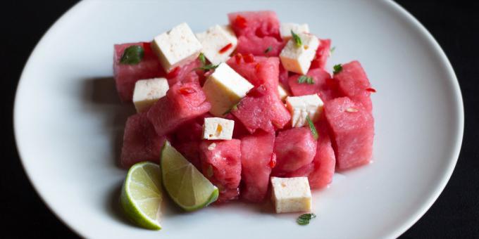 Salad with watermelon and feta