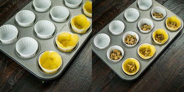 Egg muffins: Place potato filling in muffin tins