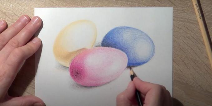 Paint over the egg and paint shadow