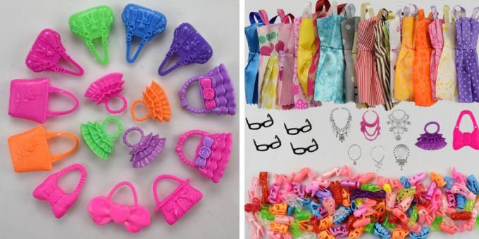 A set of doll accessories