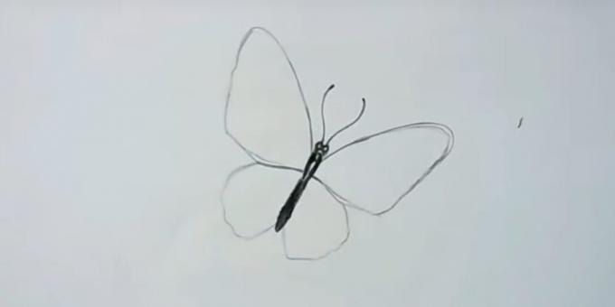 Circle the wings and draw a mustache butterfly
