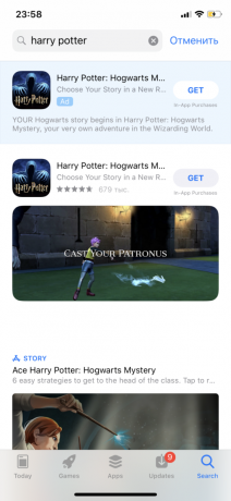 Search Harry Potter: Wizards Unite in the App Store