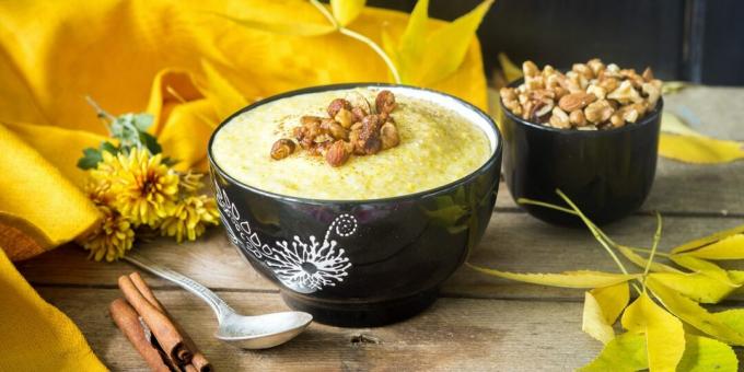 Sweet polenta with pumpkin, ginger and cinnamon