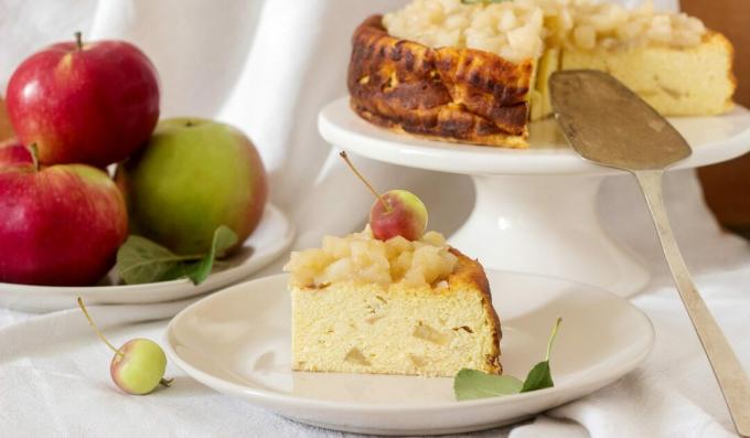 Curd casserole with apples
