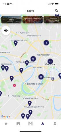 program of events in Moscow: Events on the map