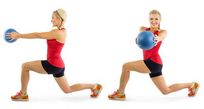 Reverse lunges with rotations