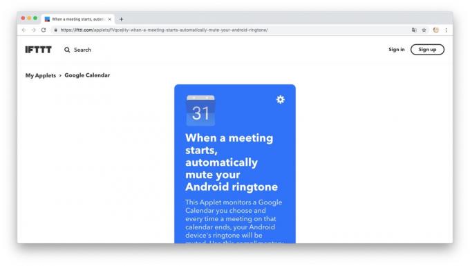 Action Automation with IFTTT recipes: turns on "Do Not Disturb" on important meetings