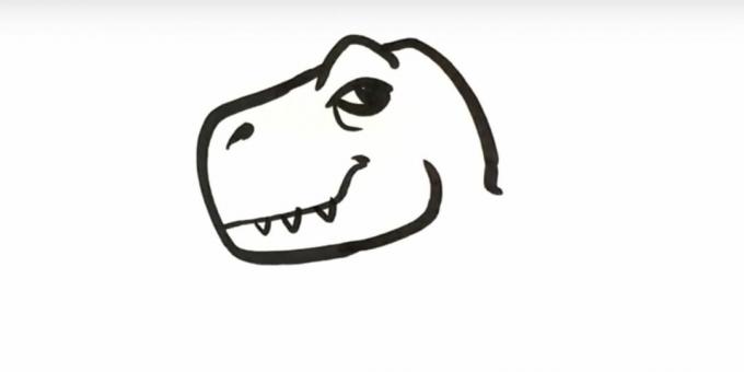 How to draw a dinosaur: finish the head