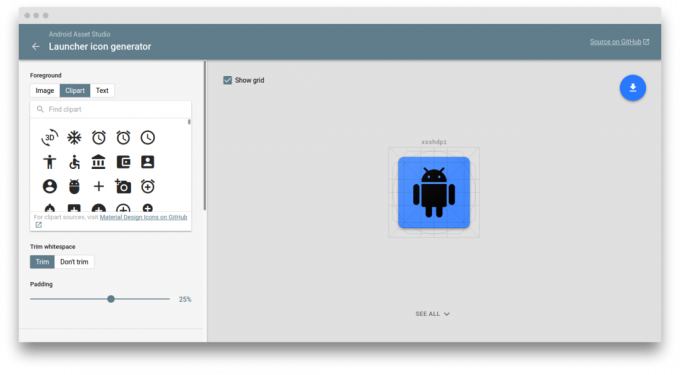 Android Asset Studio: creation of icons