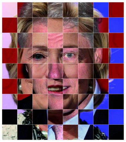 Optical illusions. Mosaic persons