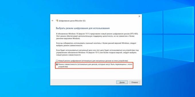 How to set a password on a USB flash drive: check "Compatibility mode"