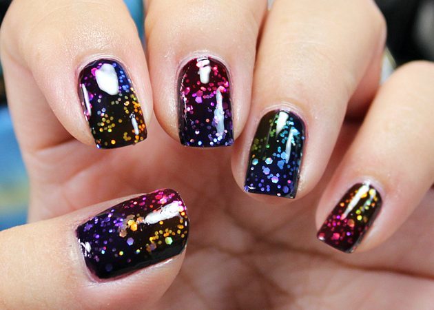 Manicure with glitter