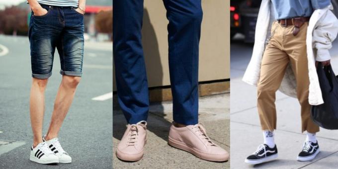 Fashionable men's shoes: old school sneakers and shoes