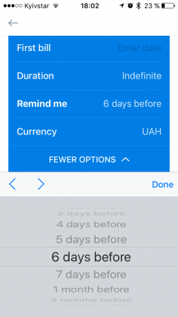 Bobby for iOS: setting reminders