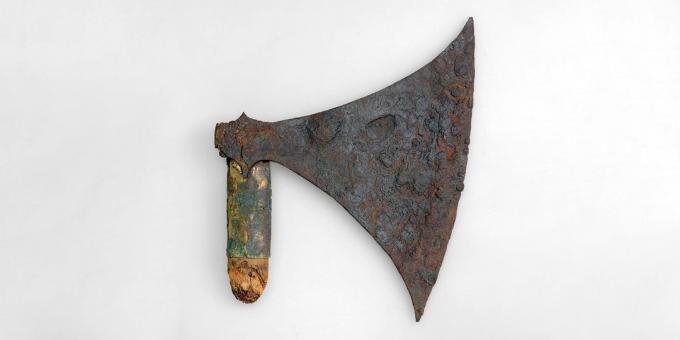 Viking ax with a broken handle