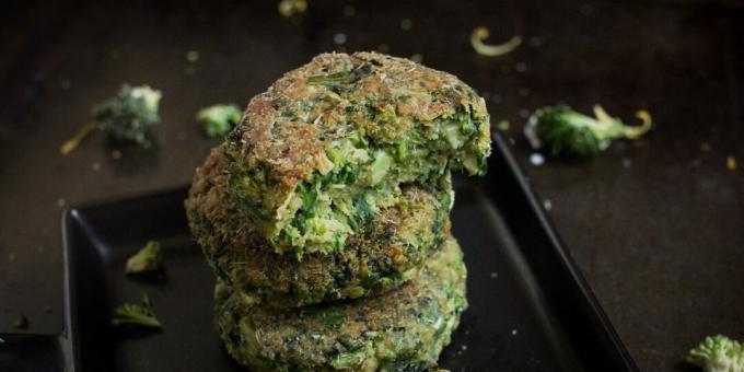 Broccoli and Spinach Cutlets with Lemon Mint Sauce