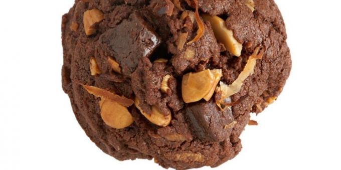 Chocolate cookies with coconut and nuts