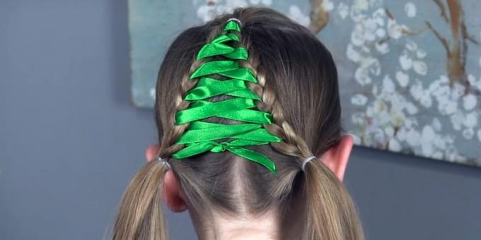 hairstyles for girls in the New Year: the entire woven tape