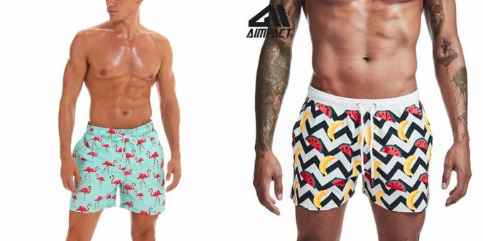 Beachwear: shorts with bright patterns