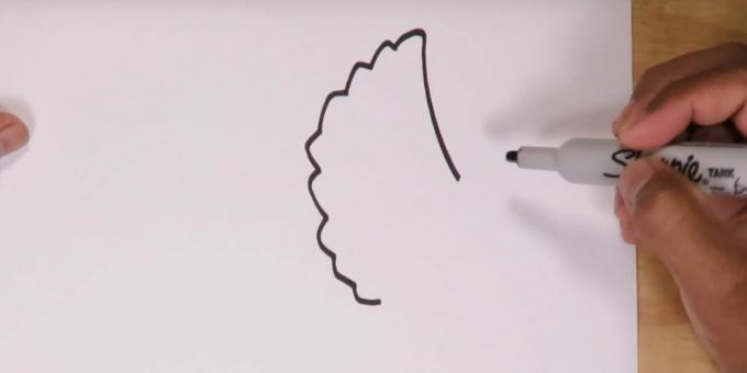 How to draw a Triceratops: start drawing the head