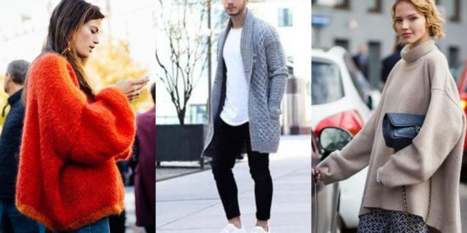 Fashionable sweaters and cardigans, 2018-2019: ekstraoversayz