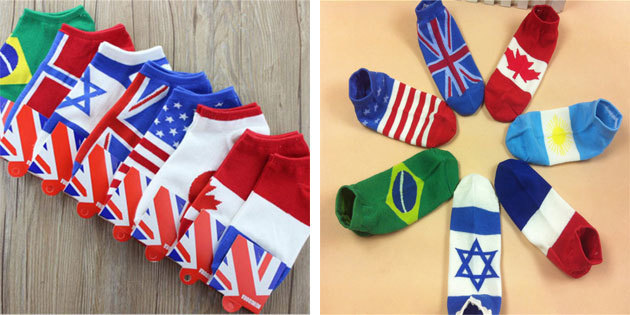Beautiful socks with flags