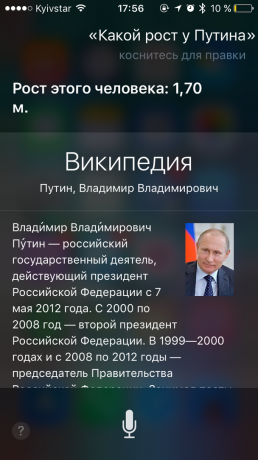 Siri command: information about people
