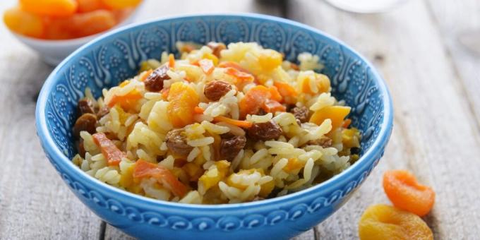 Sweet pilaf with dried fruits