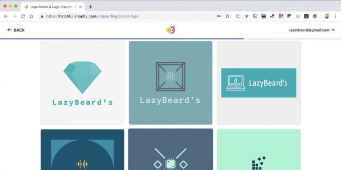 How to create a logo online on the website Hatchful