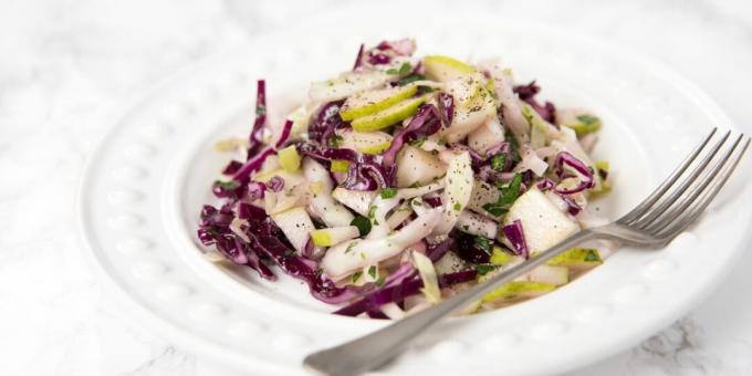 Salad with pear and cabbage