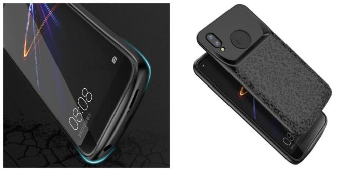 Case for smartphone with built-in battery