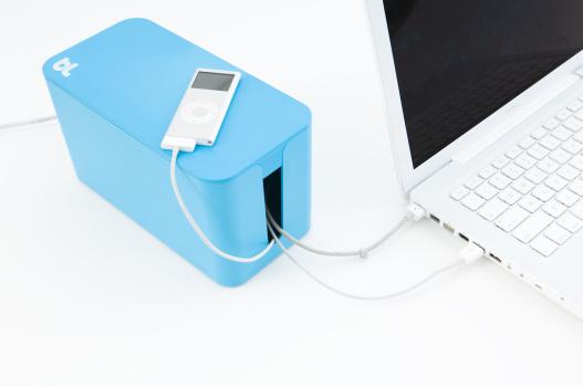 CableBox Mini device protects against voltage surges and hide cables