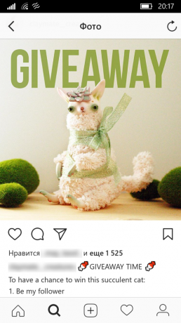 Business in Instagram: gift