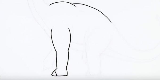 Draw a dinosaur leg