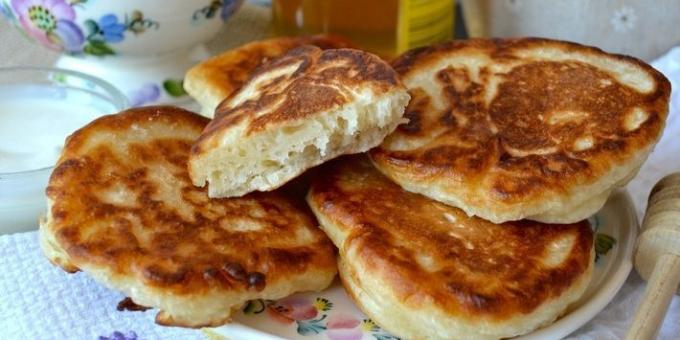Meatless pancakes with yeast