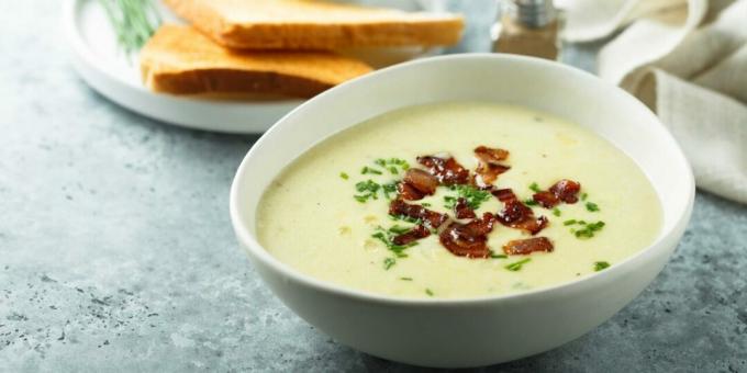 Creamy baked potato soup with bacon