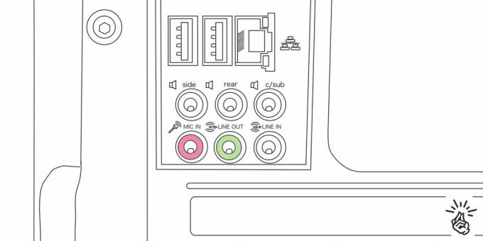 Connecting headphones to a computer via minijacks