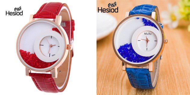 Wristwatches with crystals inside