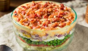 Seven Layers Cheese and Bacon Salad
