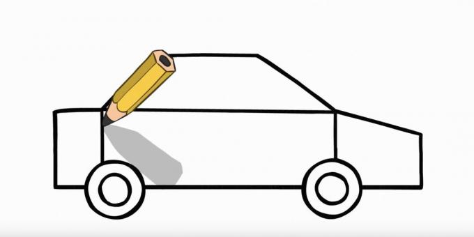 How to draw a police car: draw the back