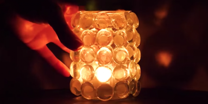 How to make a lamp from a jar